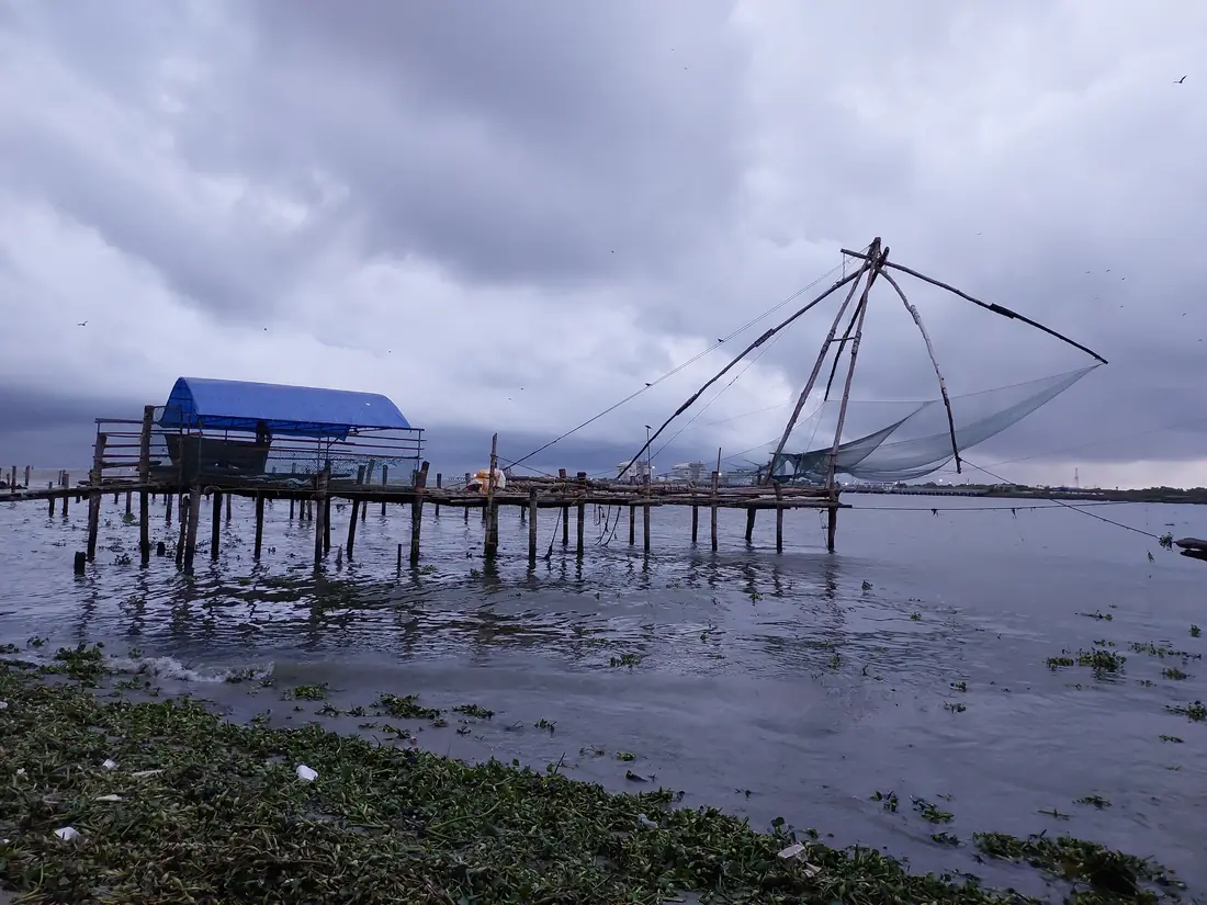 The Chinese fishing nets on the waterfront at Fort Kochi, Kerala
